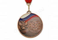 Медаль КМ12 "Герб " Бронза с лентой, 64 мм