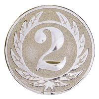 Эмблема "2 место" серебро, d 25 мм