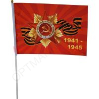 Флаг "ВОВ" 20х30 на палочке, упаковка 12 шт., цена за 1 шт. (F14)