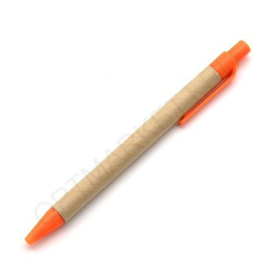 Ручка автоматическая бумажная, цвет оранжевый