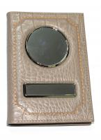Обложка "Кайман" с металлическими вставками в комплекте с линзами, цвет серый