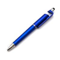 Ручка автоматическая КР04 со стилусом и подставкой для телефона, цвет синий