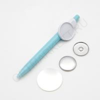Ручка автоматическая под закатную вставку 25мм, цвет голубой