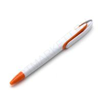 Ручка под нанесение логотипа КР03, цвет белый + оранжевый лепесток
