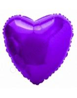 Шар (18''/46 см) Сердце, Фиолетовый, 5 шт., цена за 1 штуку, фольга, Китай