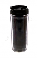 Термостакан пластиковый под полиграфическую вставку, черный, 350 мл