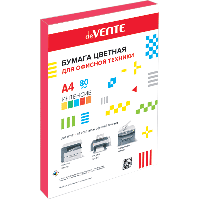 Бумага цветная для офисной техники "deVENTE" A4 100 л, 80 г/м² (красный) № 2072215, интенсив